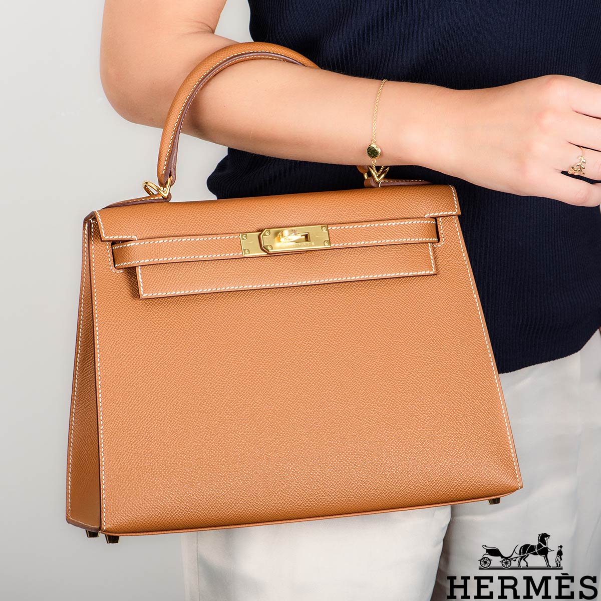 HERMES Epsom Kelly Sellier 28 Gold 402088